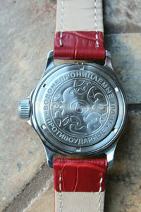 Vostok Amphibian 051339 Women Female Russian Mechanical wrist watch Red