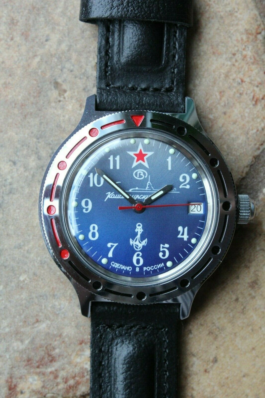 Vostok Komandirsky Auto Russian Military Wrist Watch # 921289 NEW