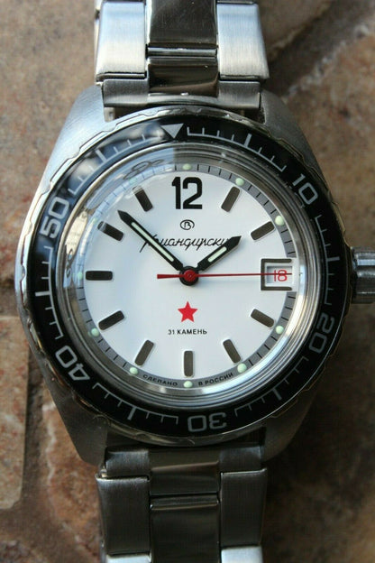 Vostok Komandirsky Auto Russian Military Wrist Watch # 020739 NEW