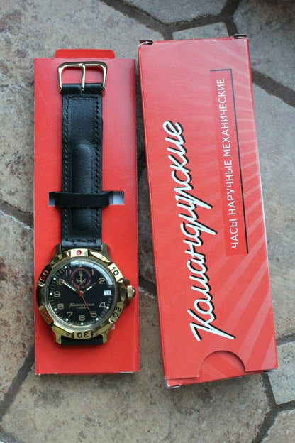 Vostok Komandirsky 819955 Russian Mechanical Military Wrist Watch Marines
