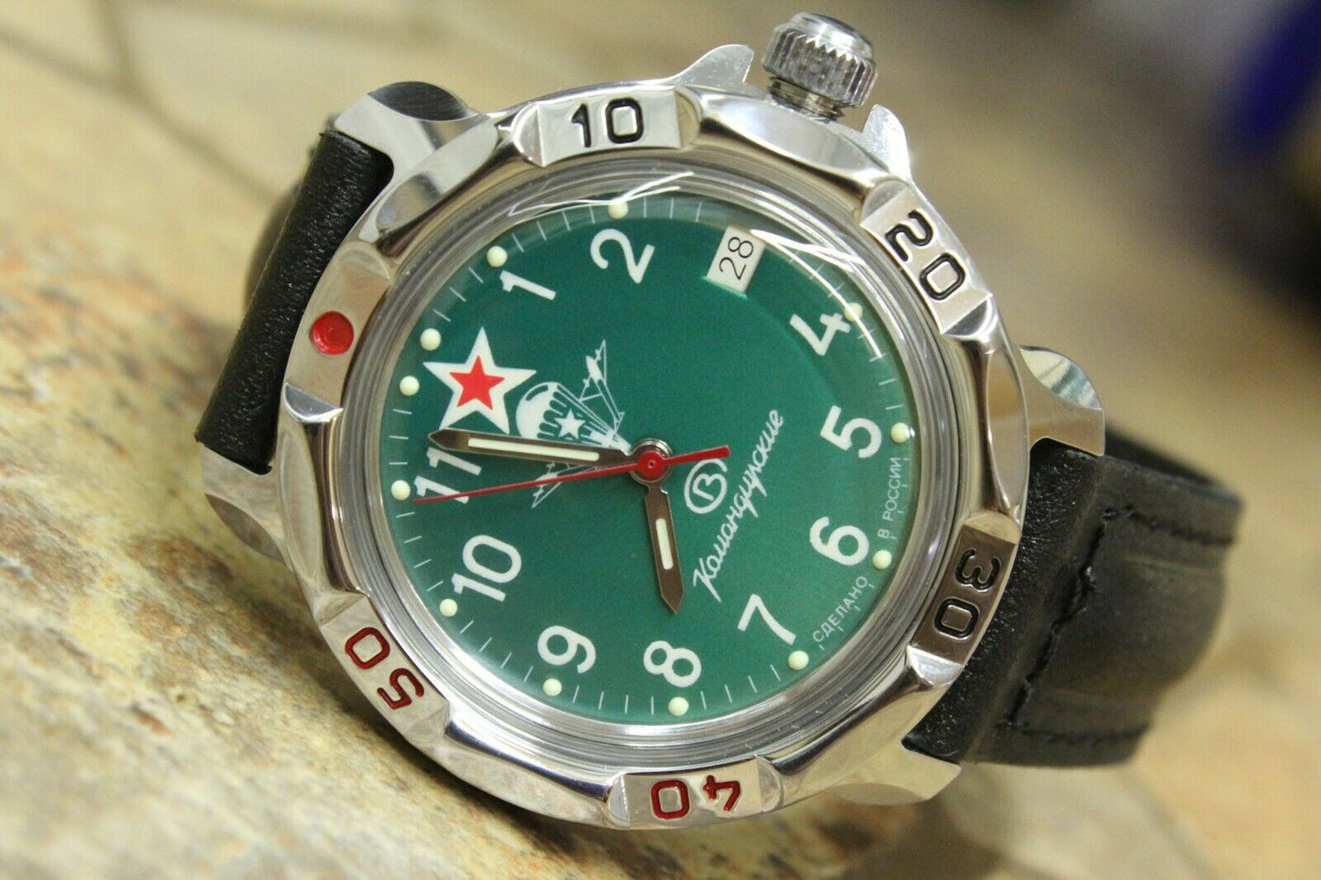 Vostok Komandirskie Mechanical Military Russian wrist watch Airborne 811307