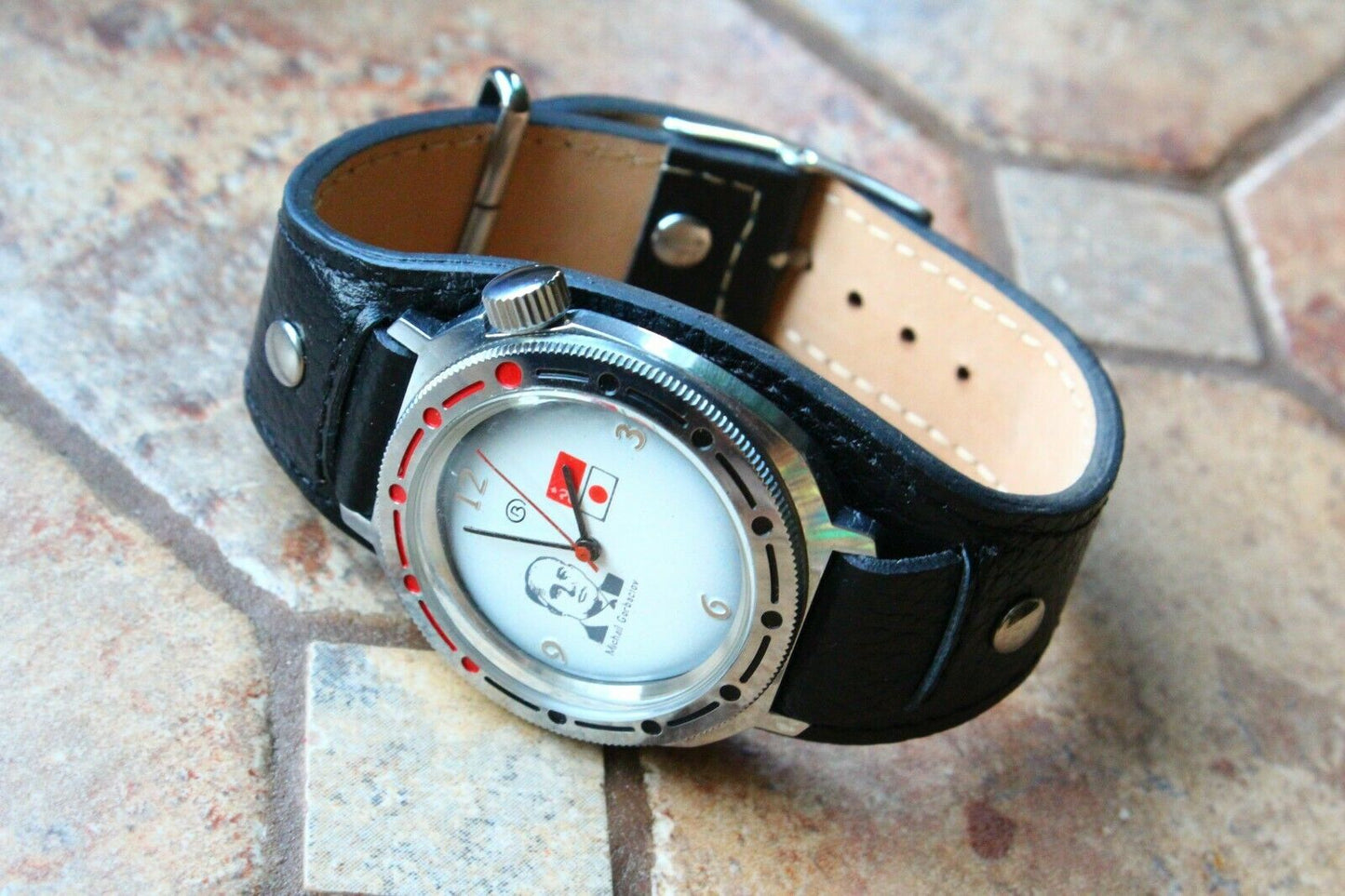 Vostok Gorbachev 1993 year Soviet Union Watch Rare + classic strap 341306