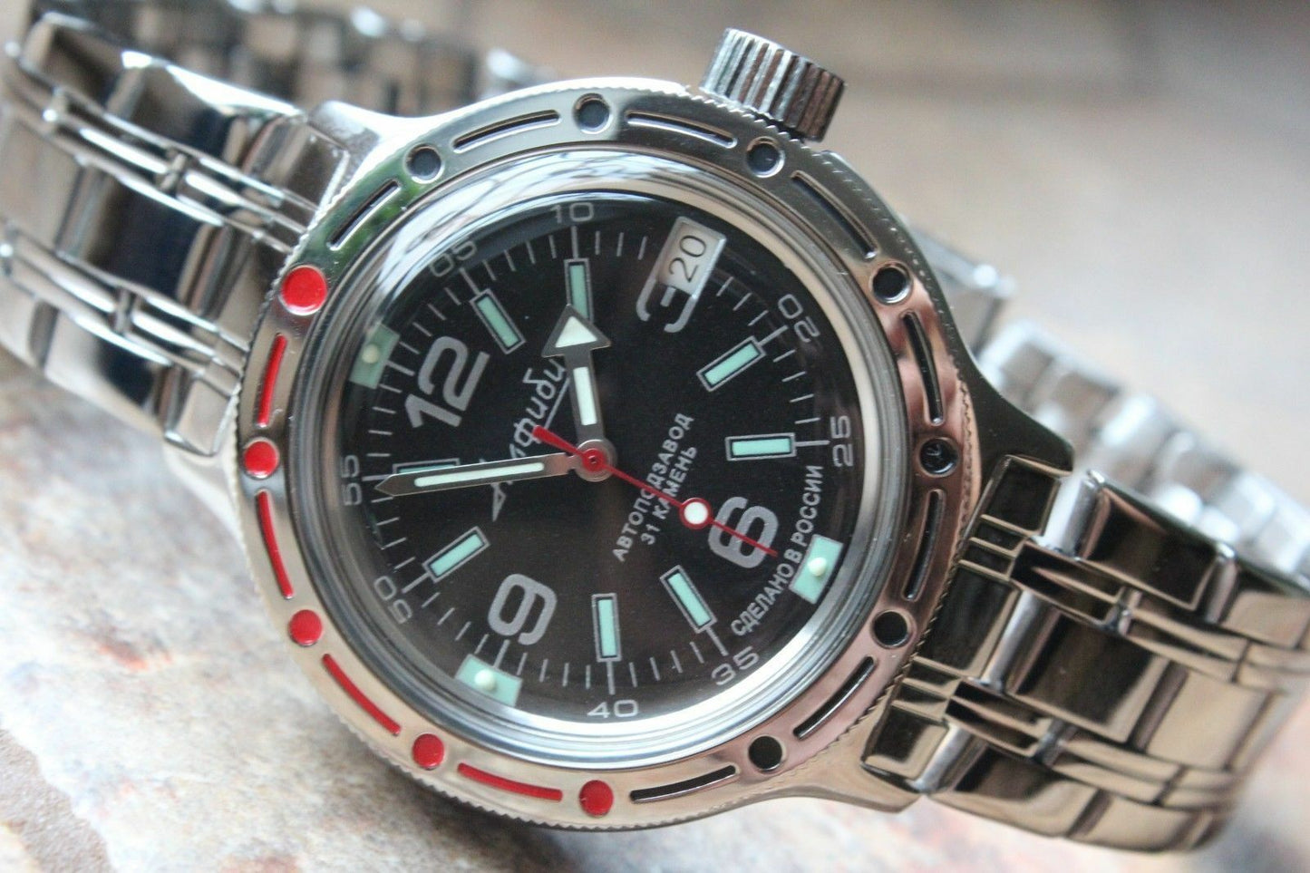 Russian Mechanical Automatic Wrist Watch VOSTOK AMPHIBIAN DIVER 420640