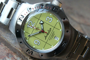 Vostok Amphibian Auto Russian diver wrist watch 060142