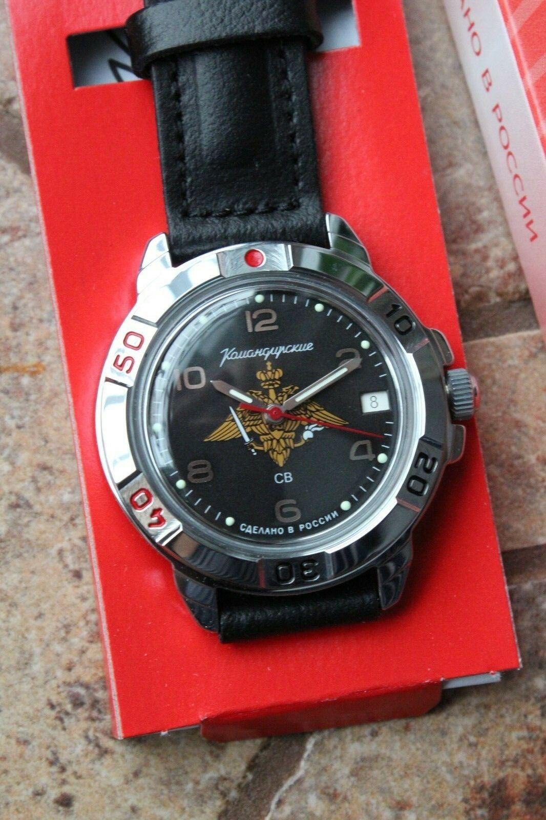Vostok Komandirsky Military Wrist Watch # 431627 NEW