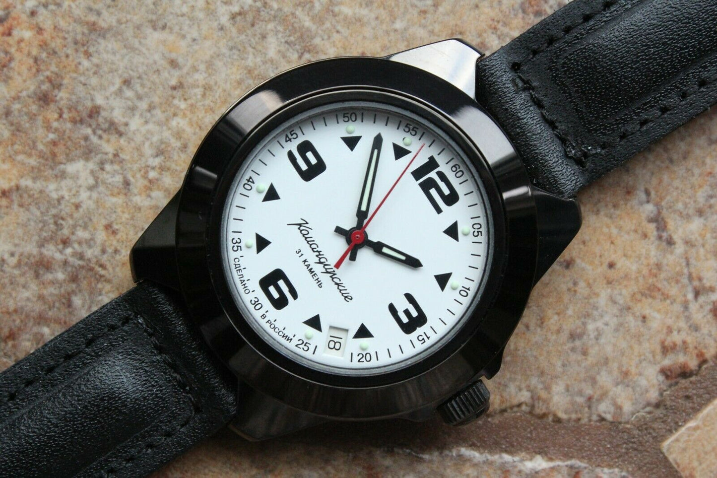 Vostok Komandirsky Mechanical Auto Russian Military Wrist Watch # 646580 NEW