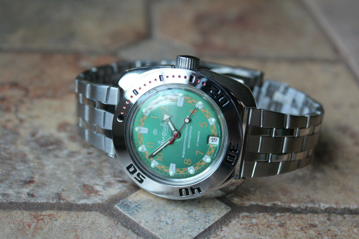 Russian Mechanical Automatic Wrist Watch VOSTOK AMPHIBIAN DIVER 710439