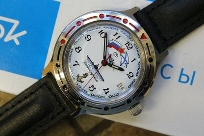 Vostok Komandirsky Auto Russian Military Wrist Watch # 921241 NEW