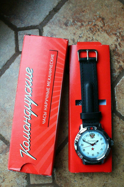 Vostok Komandirskie Mechanical Military Russian wrist watch Star Eagle 811323