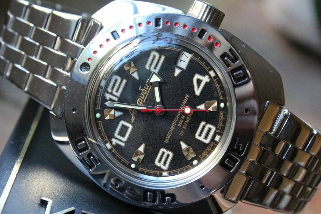 Russian Mechanical Automatic Wrist Watch VOSTOK AMPHIBIAN DIVER 710335