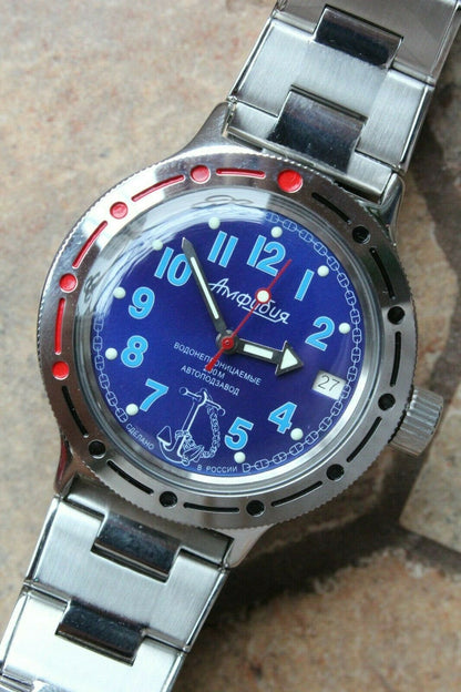 Russian Mechanical Automatic Wrist Watch VOSTOK AMPHIBIAN DIVER 420382