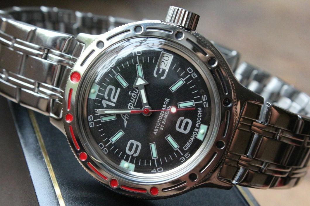 Russian Mechanical Automatic Wrist Watch VOSTOK AMPHIBIAN DIVER 420640