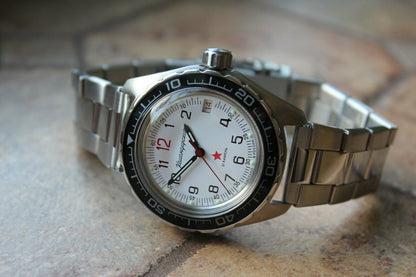 Vostok Komandirsky 020712 Mechanical Automatic Military Wrist Watch Red Star