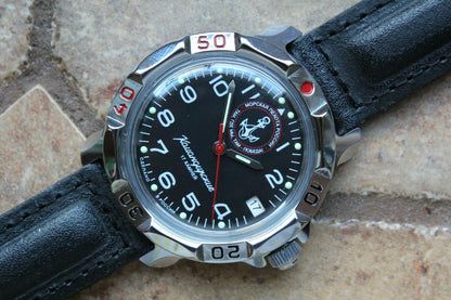 Vostok Komandirsky 811956 Russian Mechanical Military Wrist Watch Marines