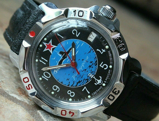 Vostok Komandirsky Russian Mechanical Military Wrist Watch Submarine 811163