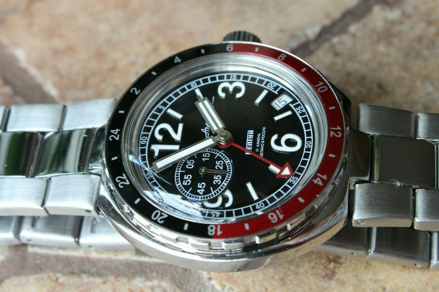 Vostok Amphibian Neptune Russian Mechanical Diver Auto men's wrist watch 960762