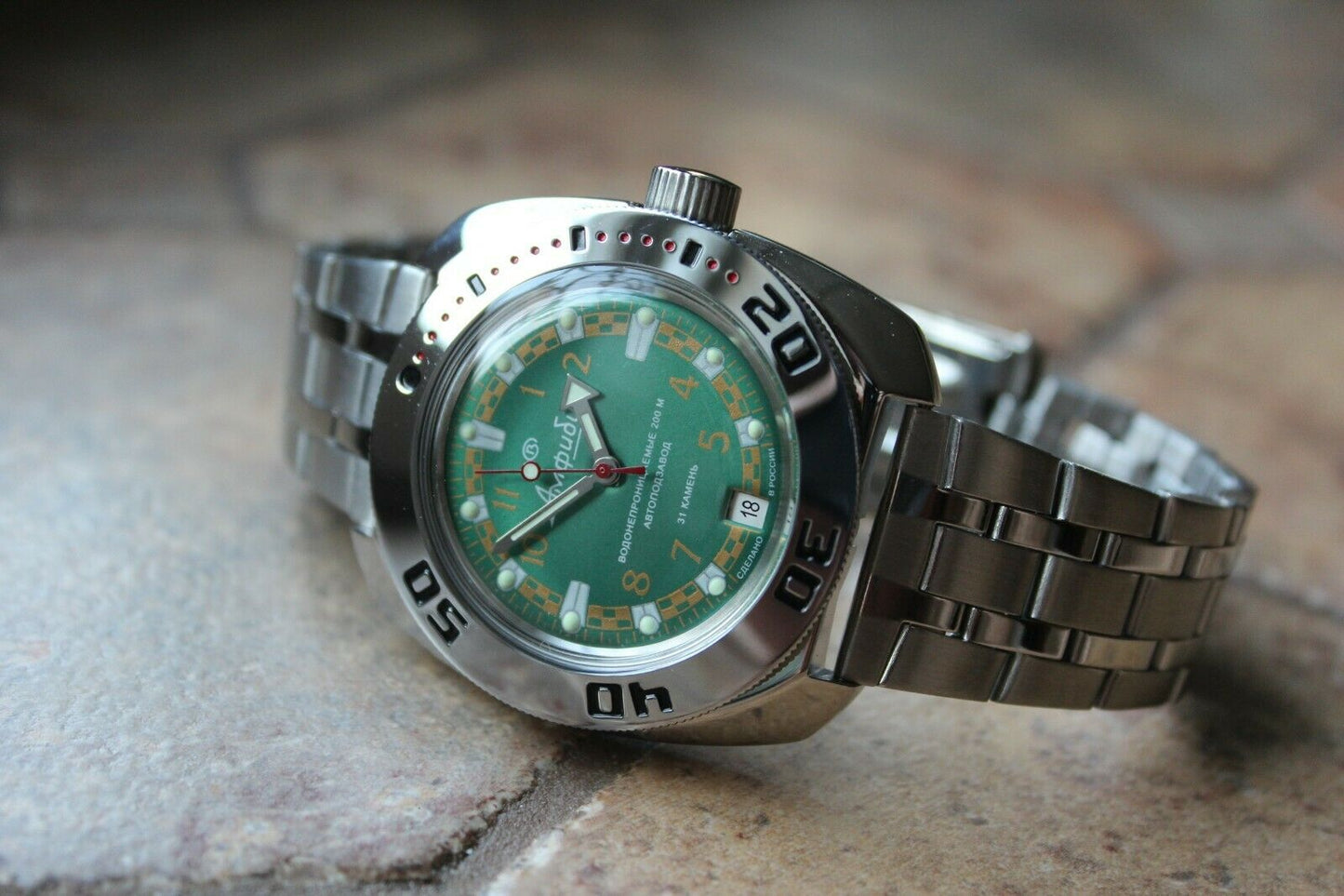 Russian Mechanical Automatic Wrist Watch VOSTOK AMPHIBIAN DIVER 710439