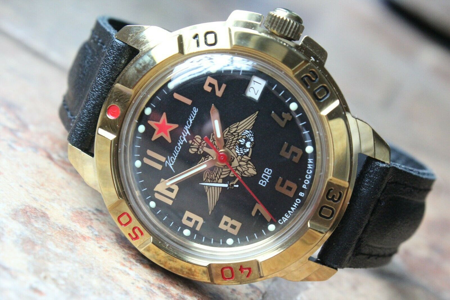 Vostok Komandirsky Military Wrist Watch # 439630 NEW