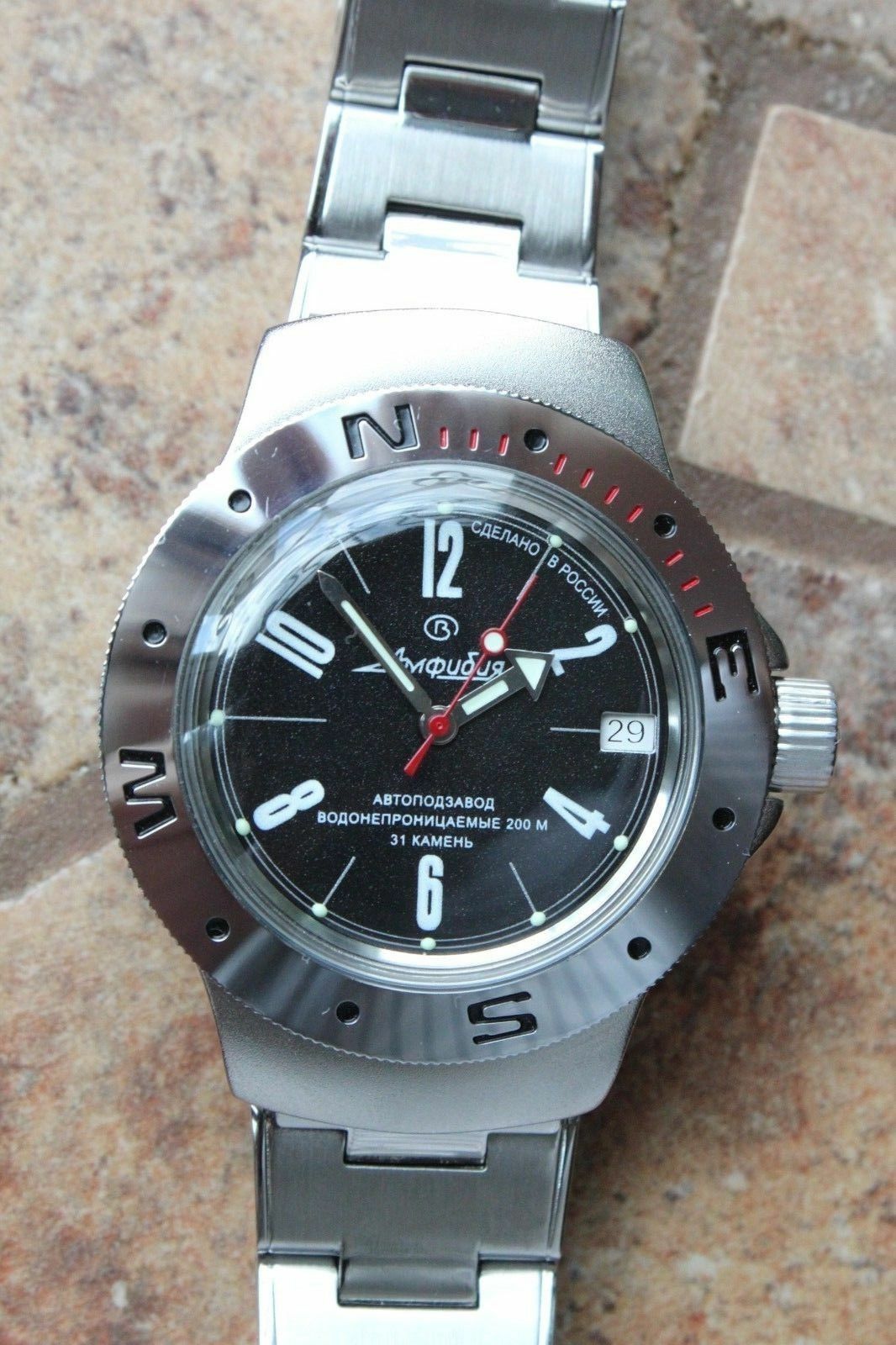 Vostok Amphibian Auto Russian diver wrist watch 060484