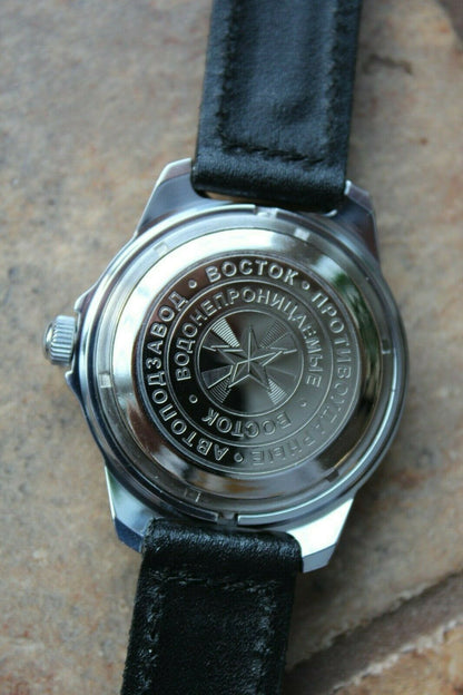 Vostok Komandirsky Auto Russian Military Wrist Watch # 641655 NEW