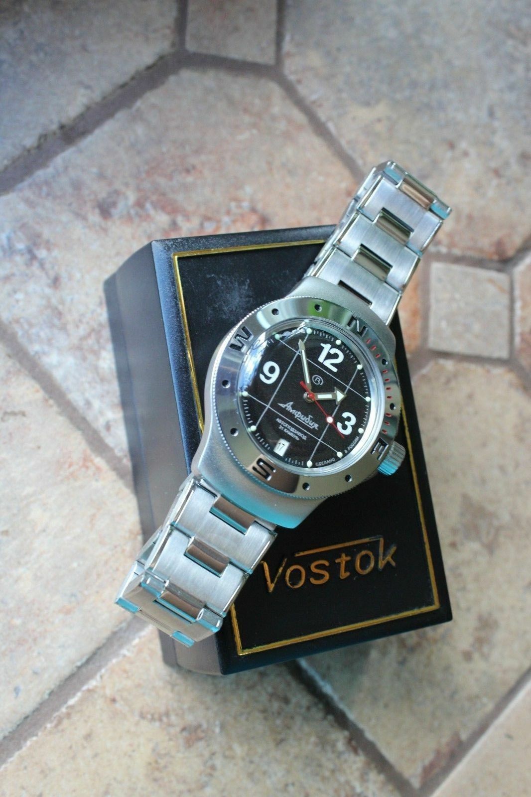 Vostok Amphibian Auto Russian diver wrist watch 060488