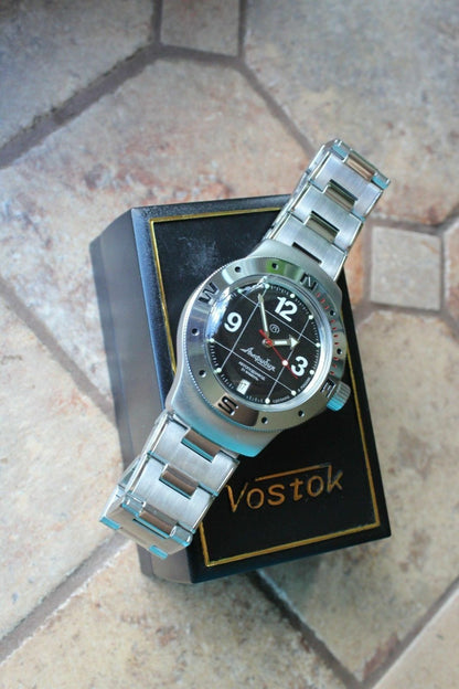Vostok Amphibian Auto Russian diver wrist watch 060488