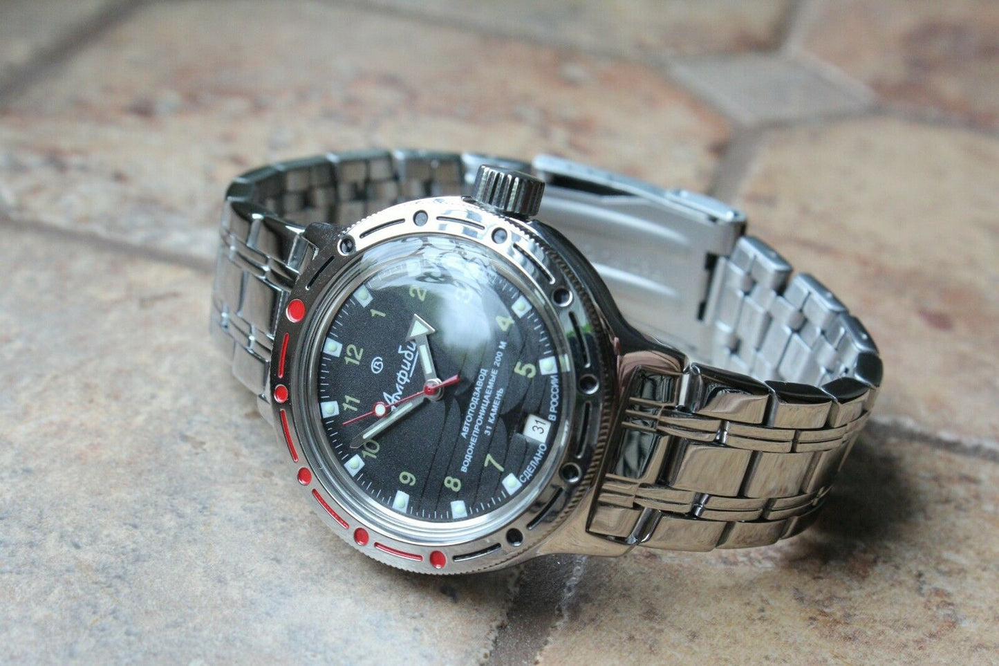 Vostok Amphibian Mechanical Automatic Wrist Watch Diver 420270