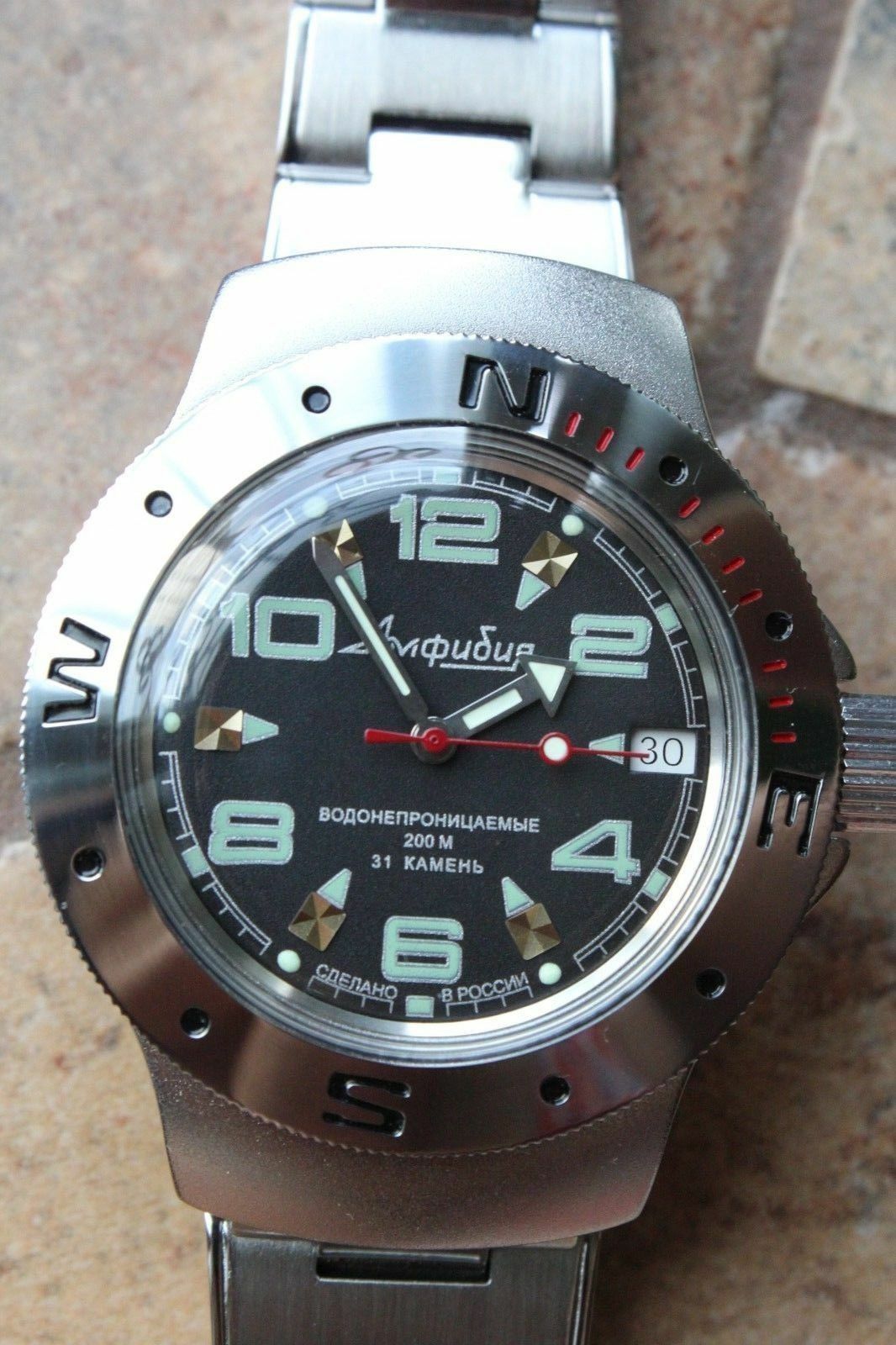 Vostok Amphibian Auto Russian diver wrist watch 060334