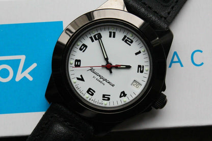 Vostok Komandirsky Auto Russian Military Wrist Watch # 646578 NEW
