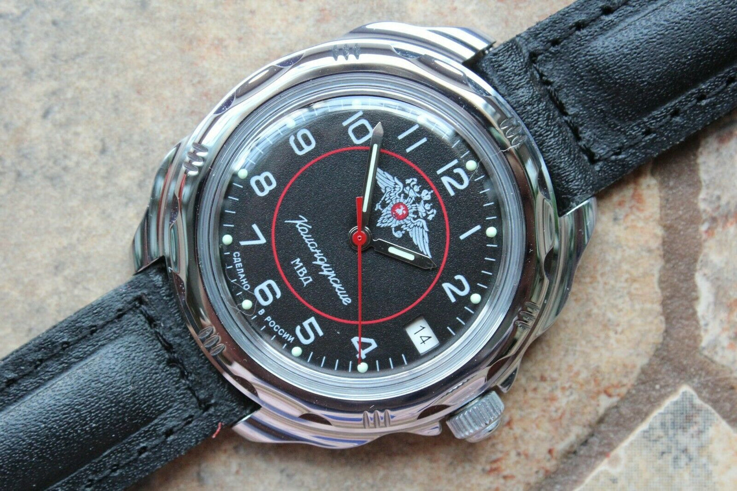 Vostok Komandirsky Mechanic MVD Russian Police Military Wrist Watch # 211952 NEW
