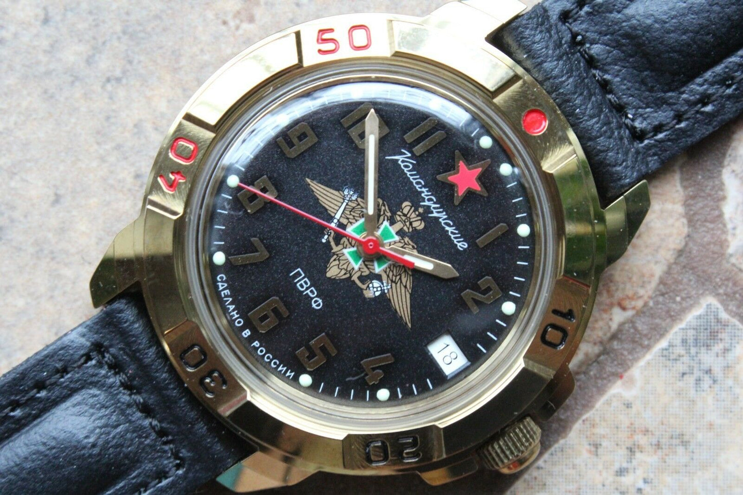 Vostok Komandirsky Military Wrist Watch # 439633 NEW