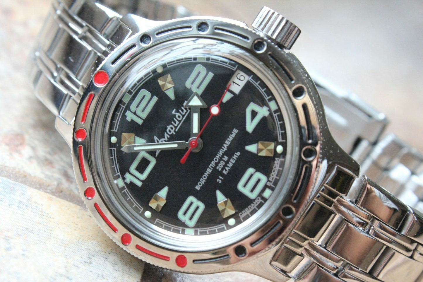 Russian Mechanical Automatic Wrist Watch VOSTOK AMPHIBIAN DIVER 420334