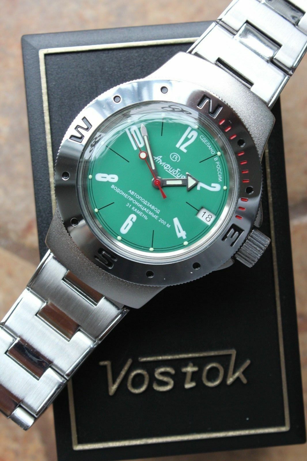 Vostok Amphibian Auto Russian diver wrist watch 060282
