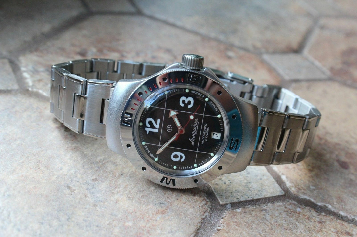 Vostok Amphibian Auto Russian diver wrist watch 060488