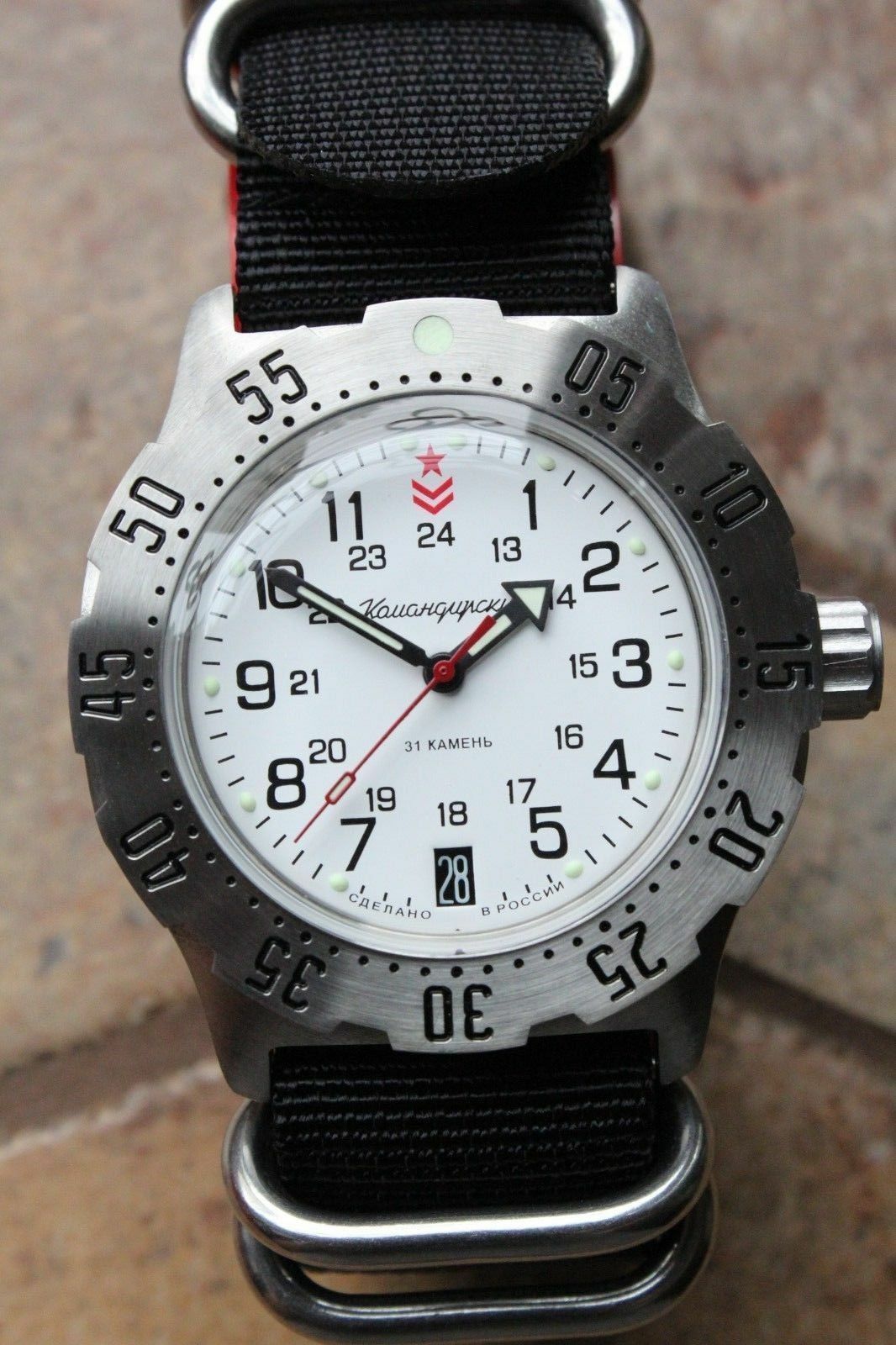 Russian Mechanical Automatic Wrist Watch VOSTOK Komandirsky K-35 350752