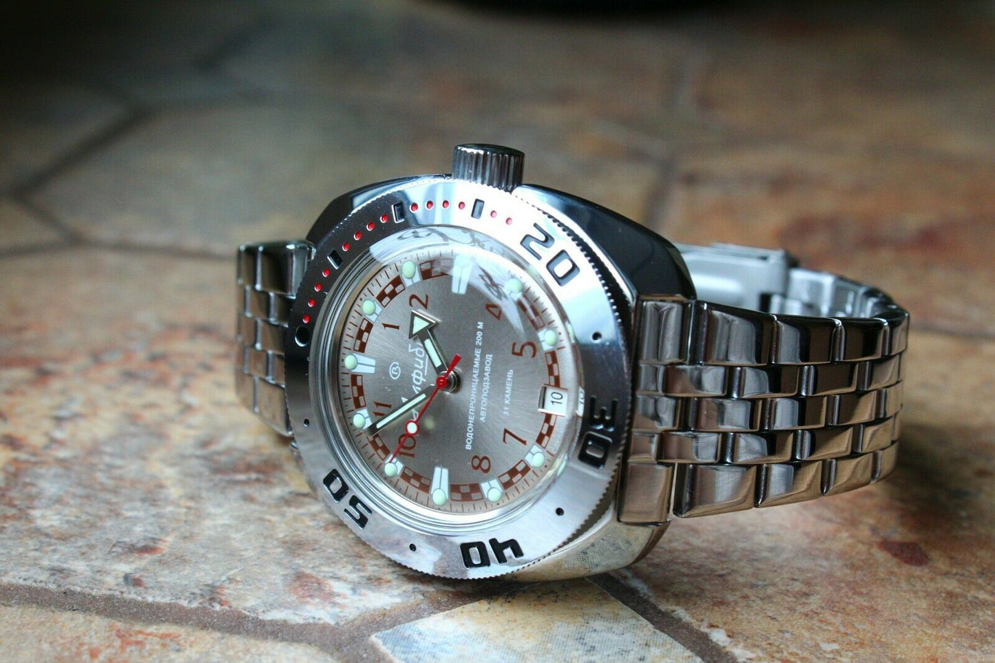 Russian Mechanical Automatic Wrist Watch VOSTOK AMPHIBIAN DIVER 710448