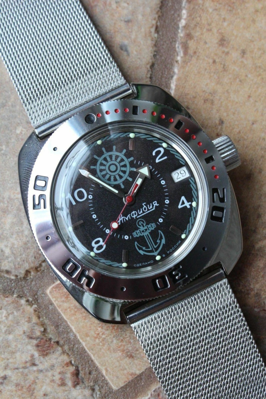 Vostok Amphibian Marine limited Russia wrist watch 710526-S1