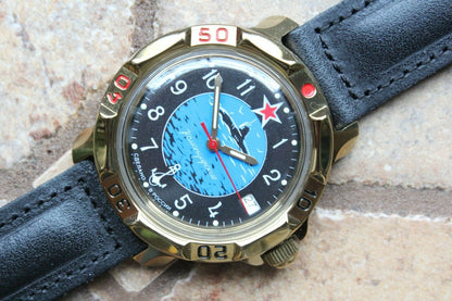 Vostok Komandirsky 819163 Russian Mechanical Military Wrist Watch Submarine Boat