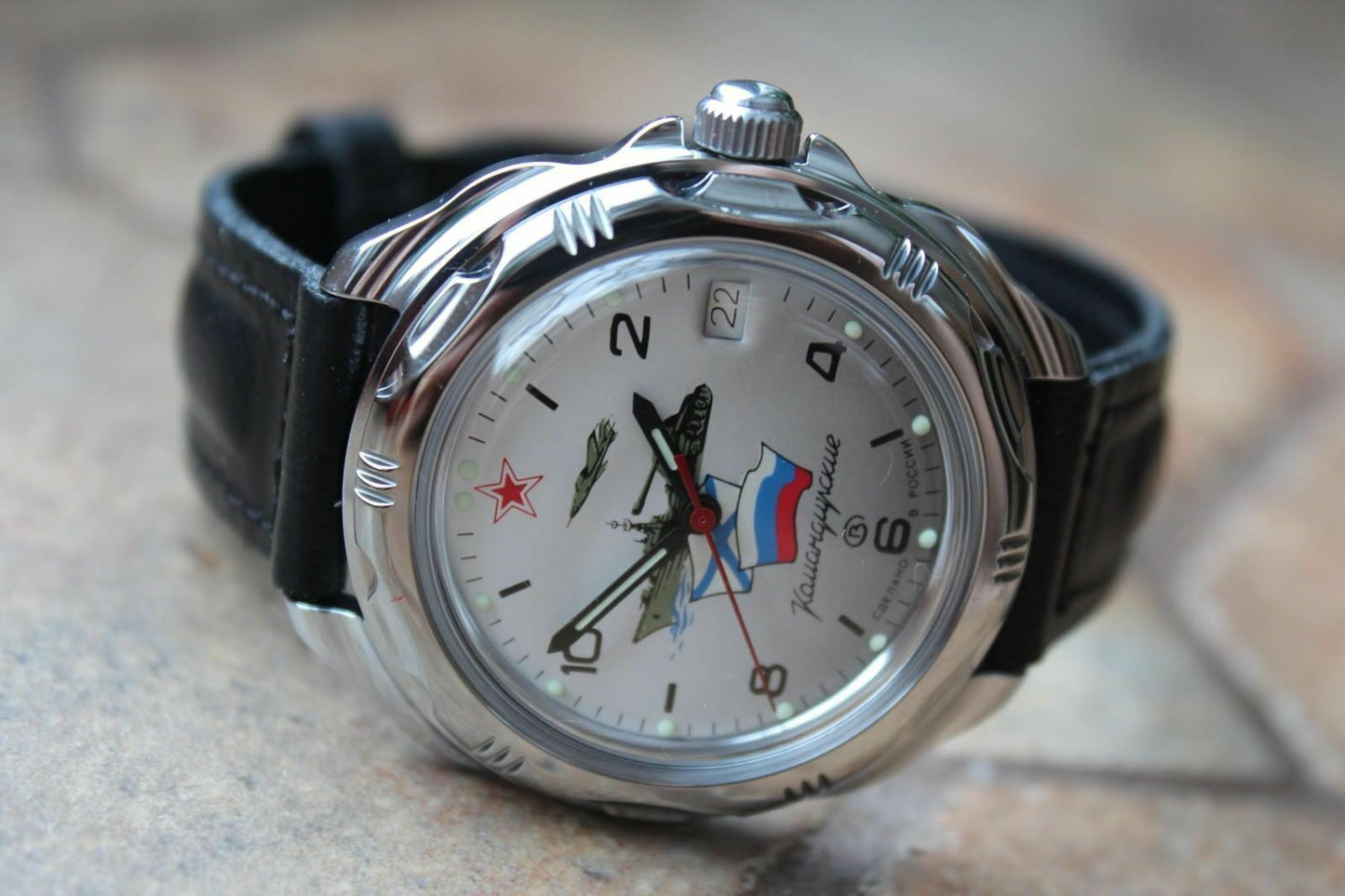 Vostok Komandirsky Russian Military Wrist Watch # 211535 NEW