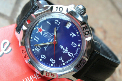 Vostok Komandirskie Mechanical Military Russian wrist watch Navy VMF 811289