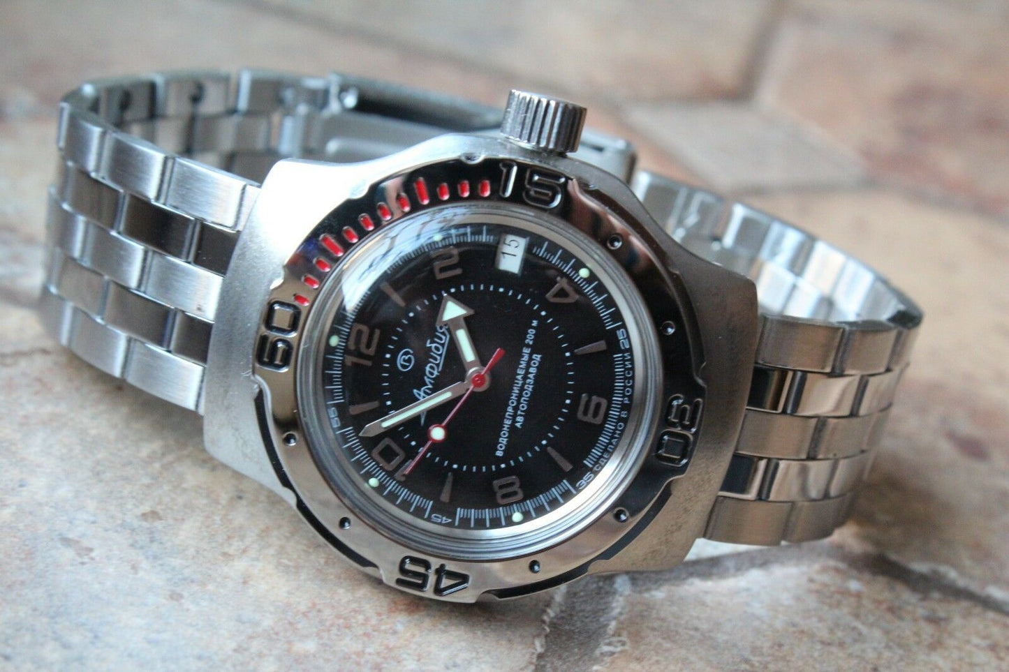 Russian Mechanical Automatic Wrist Watch VOSTOK AMPHIBIAN DIVER 160355