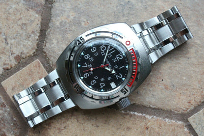 Russian Mechanical Automatic Wrist Watch VOSTOK AMPHIBIAN DIVER Custom 090783