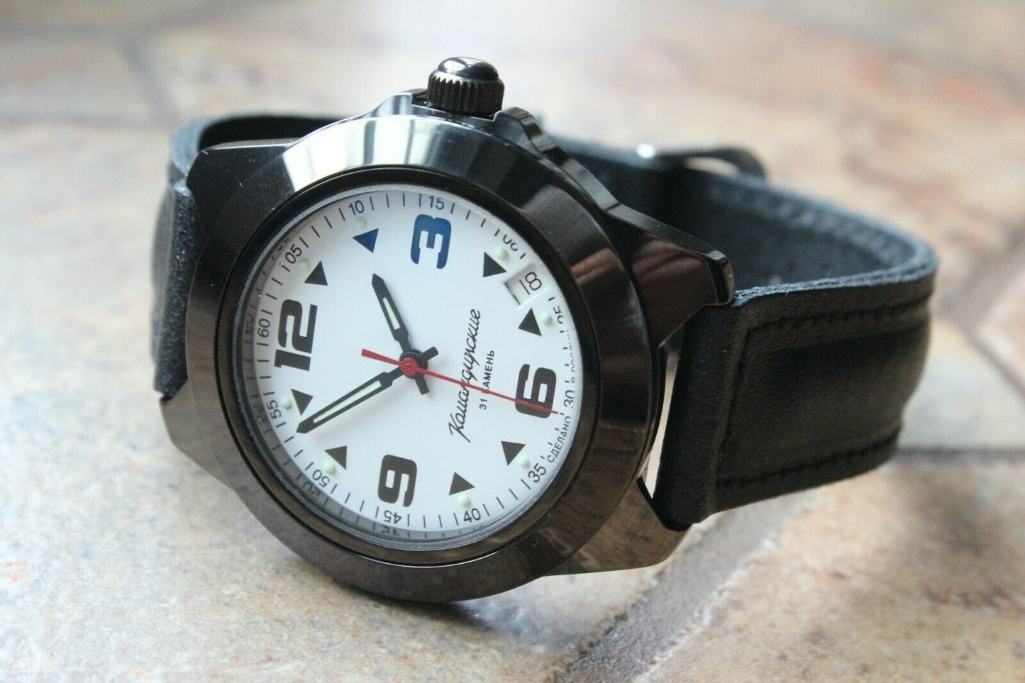 Vostok Komandirsky Mechanical Auto Russian Military Wrist Watch # 646580 NEW