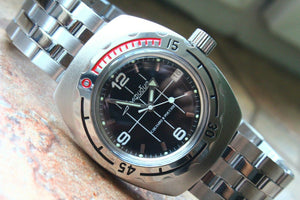 Russian Mechanical Automatic Wrist Watch VOSTOK AMPHIBIAN DIVER Custom 090375