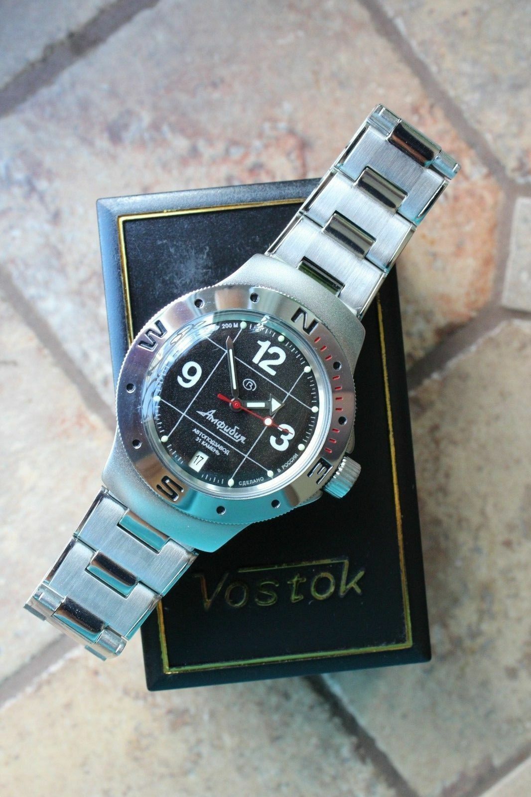 Vostok Amphibian Auto Russian diver wrist watch 060488