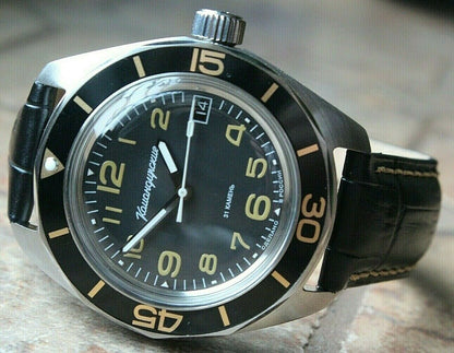 Vostok Komandirsky 030787 Russian Automatic Military Wrist Watch Gold