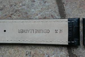 Genuine Leather Watch Strap Band KMV XL 24mm Black