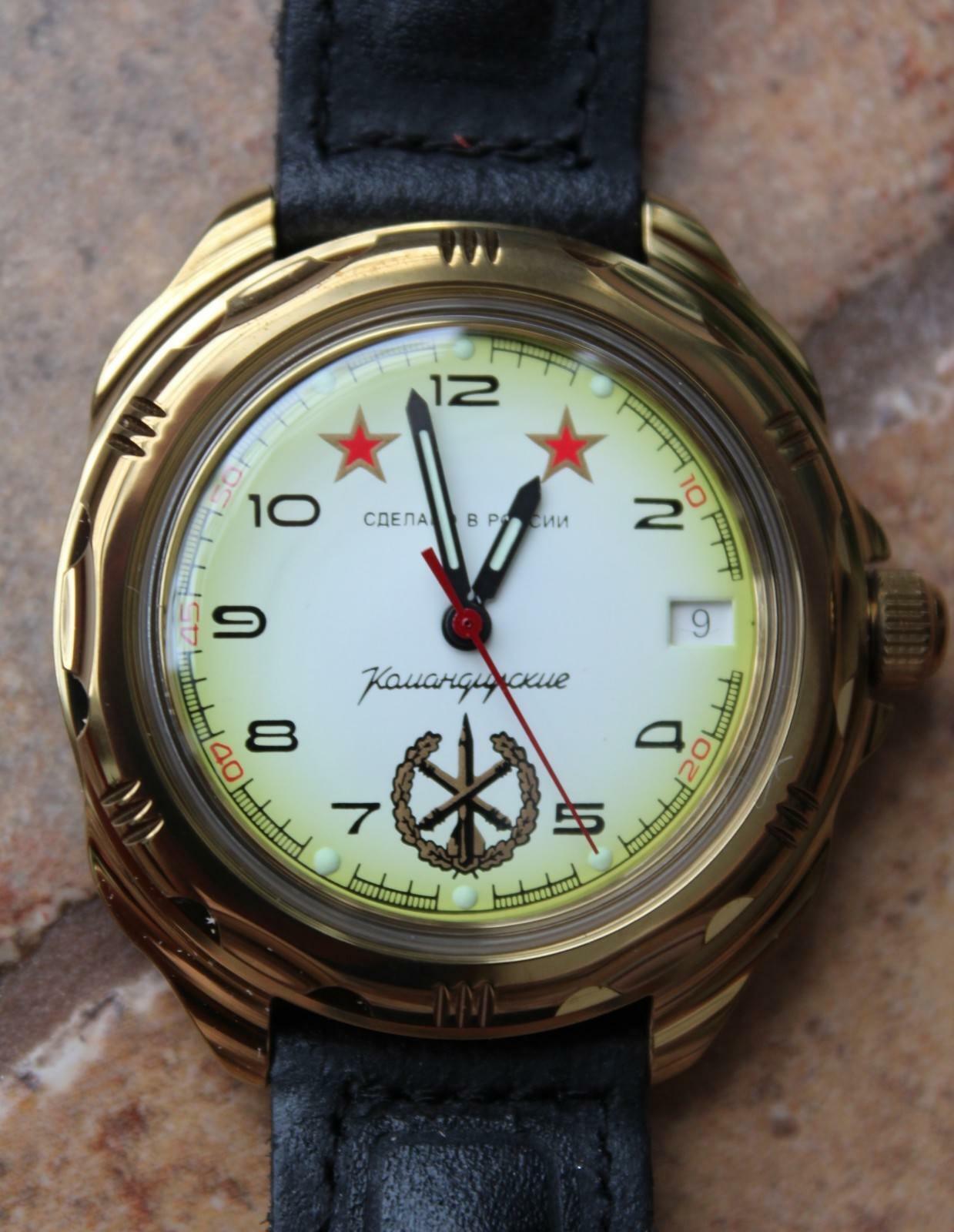 Vostok Komandirsky Russian Military Wrist Watch # 219075 NEW