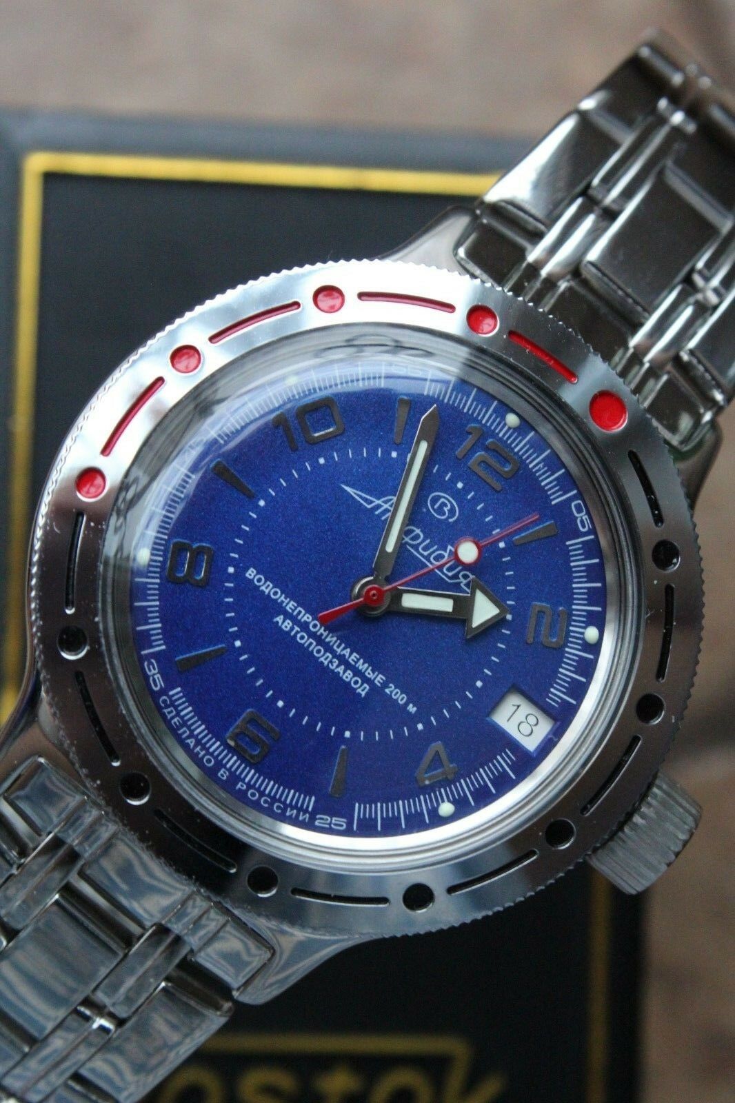 Voostok Amphibian Mechanical Automatic Wrist Watch Diver 420007