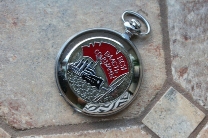 Vintage Russian Molnija all power to the Soviets original Pocket Watch